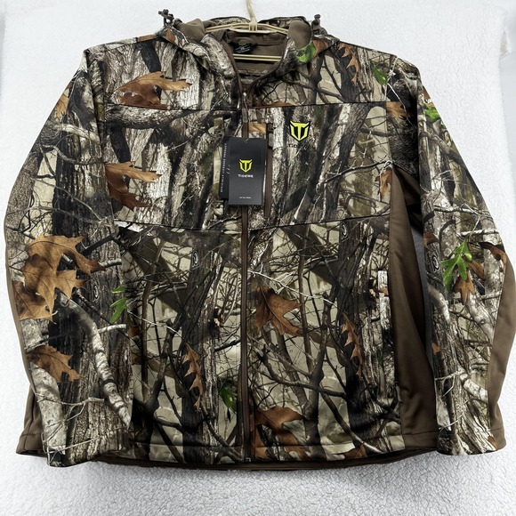 Tidewe Other - TideWe Jacket Mens 2XL Brown Camo INSULATED Softshell Hooded Waterproof Hunting